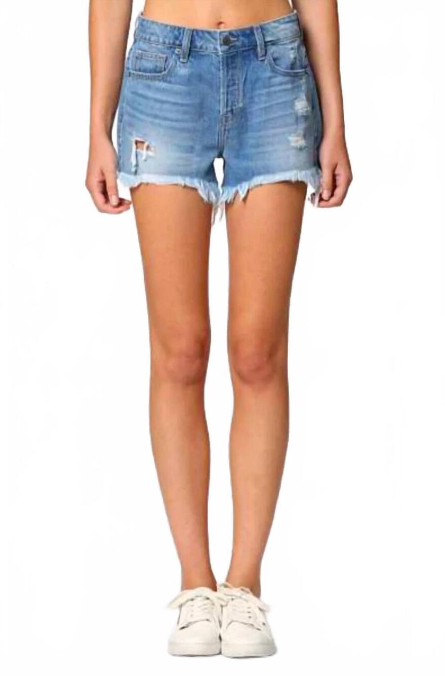 NEW HIDDEN grinded angie jean shorts in light-wash